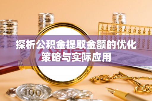 夏河探析公积金提取金额的优化策略与实际应用