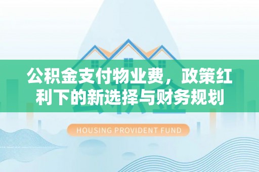 夏河公积金支付物业费，政策红利下的新选择与财务规划