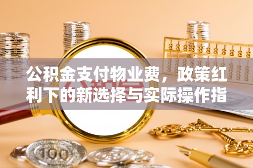 夏河公积金支付物业费，政策红利下的新选择与实际操作指南