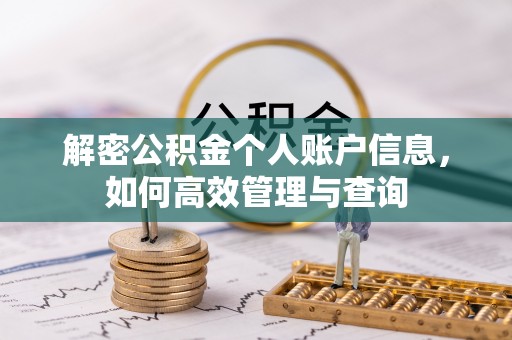 夏河解密公积金个人账户信息，如何高效管理与查询