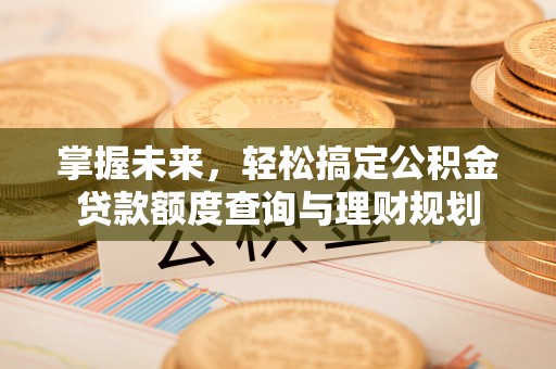 夏河掌握未来，轻松搞定公积金贷款额度查询与理财规划