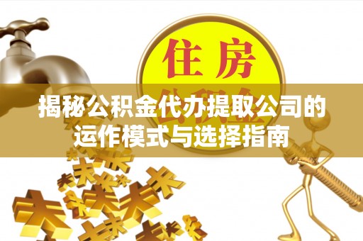 夏河揭秘公积金代办提取公司的运作模式与选择指南