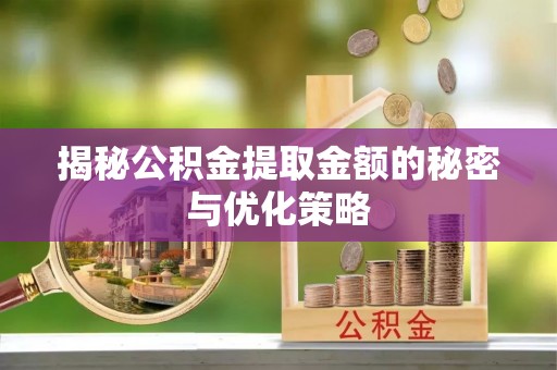 夏河揭秘公积金提取金额的秘密与优化策略