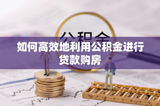 夏河如何高效地利用公积金进行贷款购房